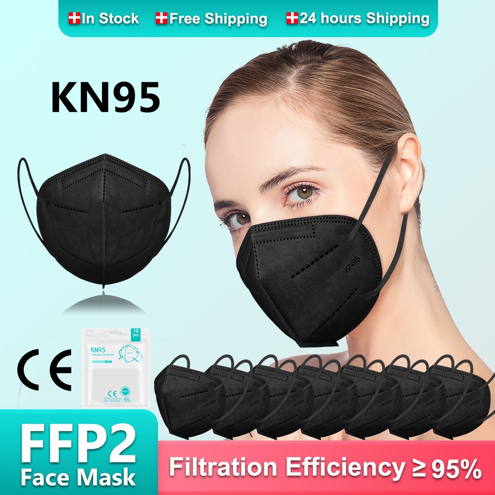 5-100pcs kn95 black mask ffp2 mascarillas fpp2 gay face mask mascara KN95 respiratory adult masque noir CE mascarillas