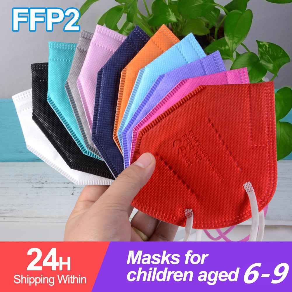 10/20/50 قطعة ffp2mask niños 6-9old قناع للأطفال kn95 mascarillas niños ce قابل للغسل الاطفال ffp2reutilizable fpp2 infantil أقنعة