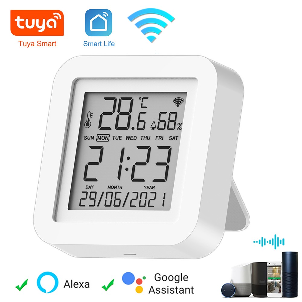 Tuya 2022 Wifi Temperature Humidity Sensor Thermometer for Home Automation and Smart Home Work for Alexa Google Home