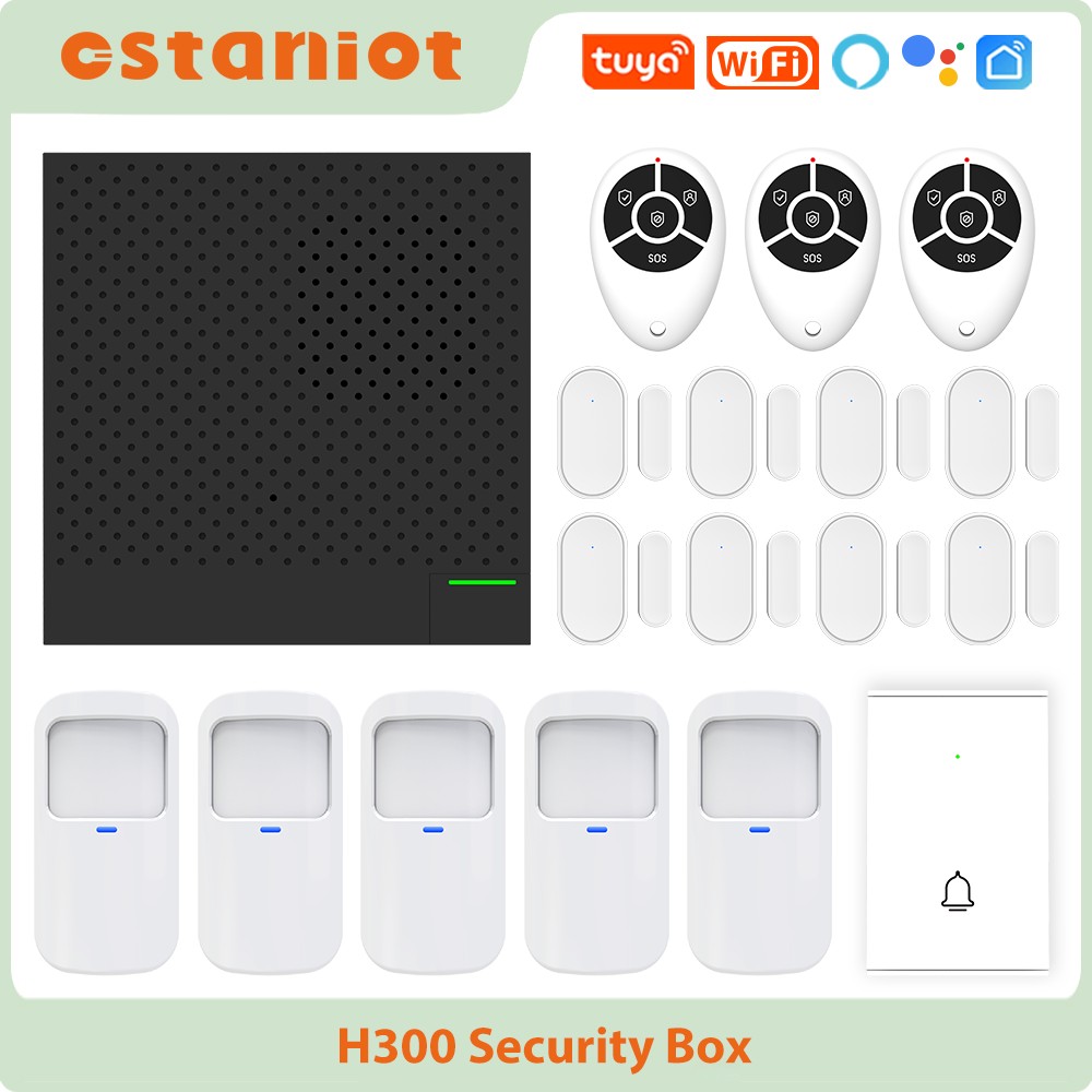 Ostaniot WiFi Smart Security Box Ultra Slim Doorbell 433MHz Tuya Wireless Home Burglar Alarm System APP Remote Control