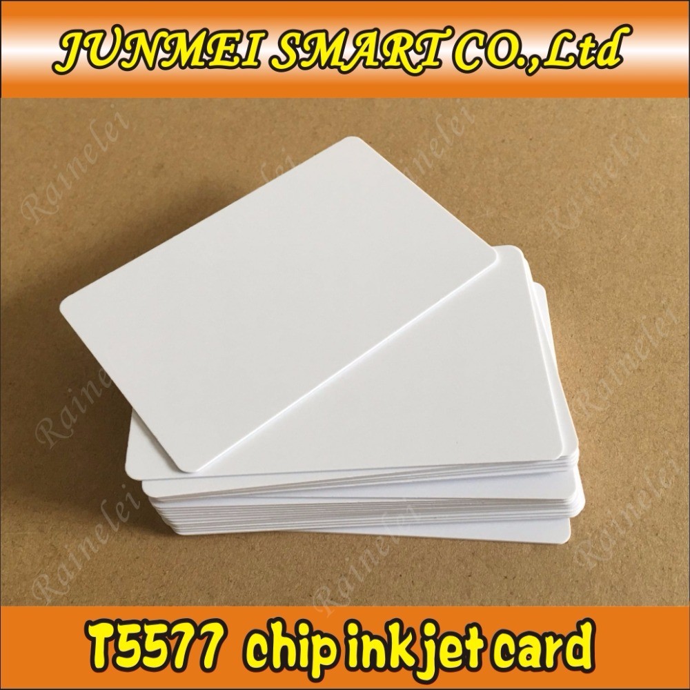 100pcs inkjet t5577 blank rewritable printable 125khz t5577 rfid card