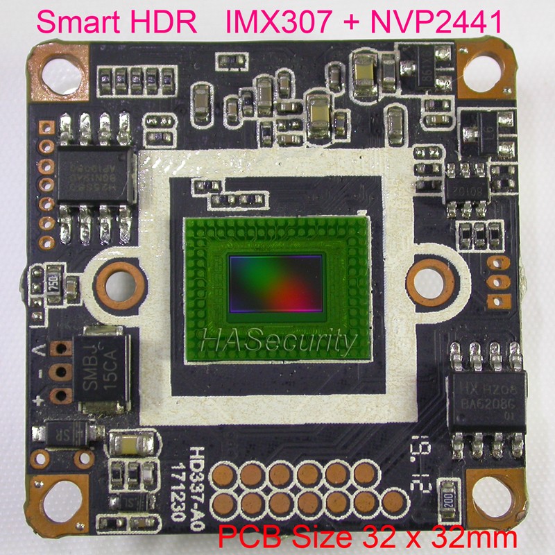 Smart CCTV Board HDR AHD 1080P 1/2.8" Sony STARVIS IMX307 CMOS + NVP2441 PCB Board (Optional Parts) PCB Size 32x32mm