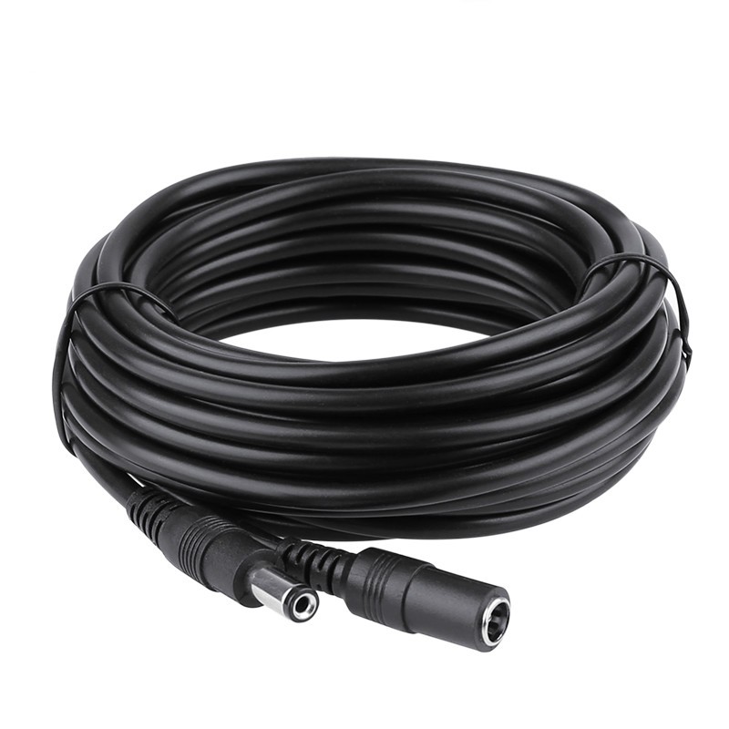 NEWCE DC12V Power Extension Cable 2.1*5.5mm Male to Female Connector for CCTV Security Camera Black Color 16.5ft 5m 10m Power