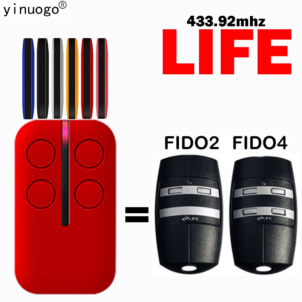 LIFE FIDO2 FIDO4 Remote Control Garage Door Command 433MHz Rolling Code Life FIDO 2 4 Remote Control Gate Opener