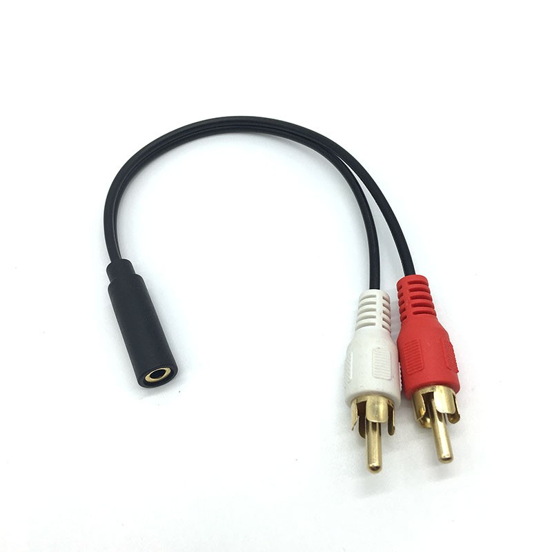 0.2m 3.5mm Stereo Female Plug to 2 Male RCA Jack Adapter Audio Y Cable Computer Speaker Cable