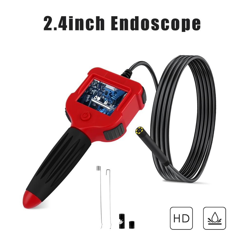 Industrial Endoscope 2.4 Inch Screen Inspection Camera 5.5mm HD Handheld Endoscope Waterproof Borescope For Cars boroscopio