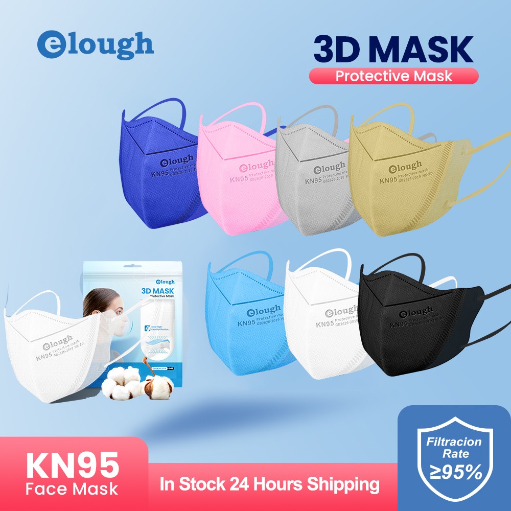 Elough mascarillas fpp2 3D Face Mask mascarilla kn95 fpp2 homologada españa KN95Mask Adult 4 Layers FFP2 Respirator Approved CE