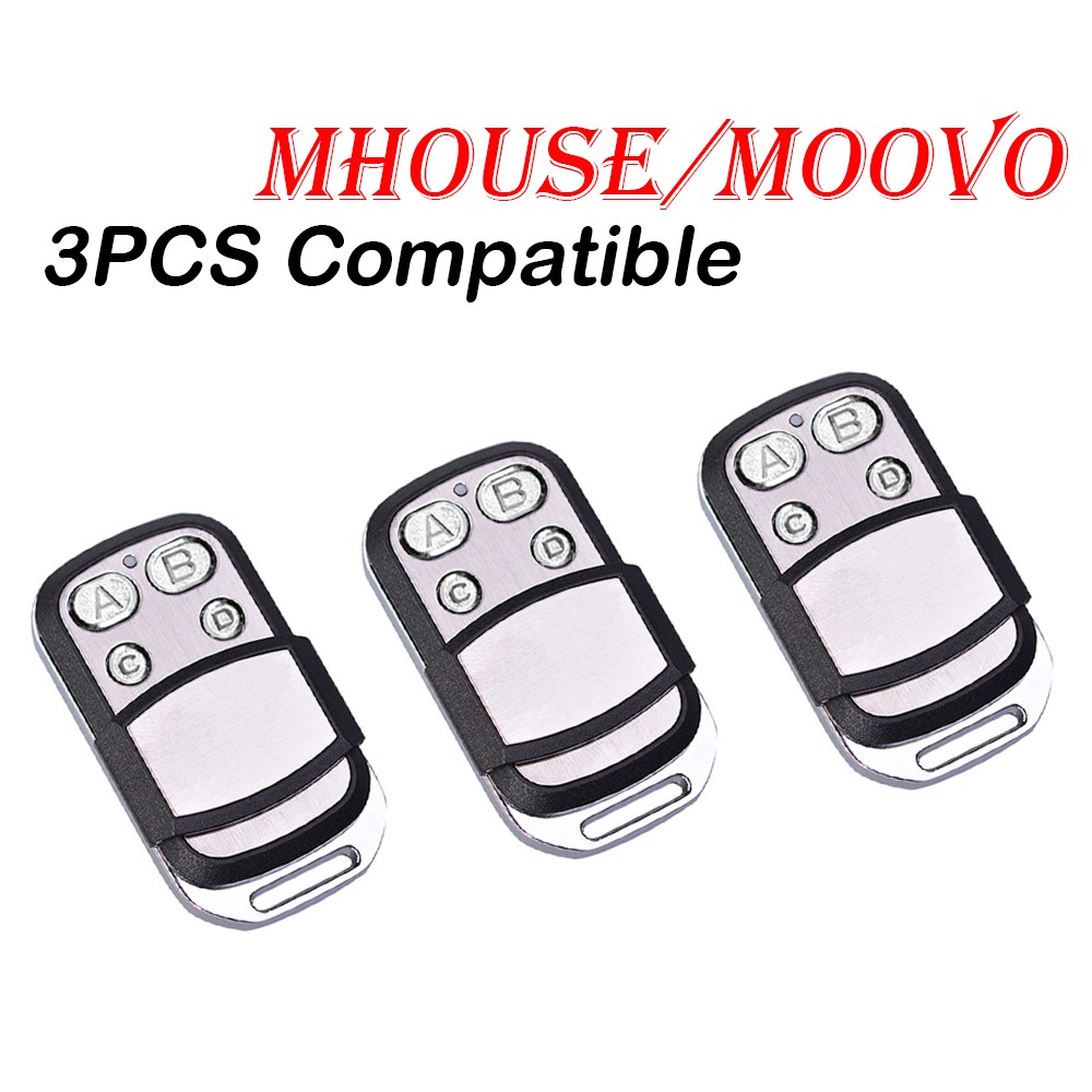 Compatible with MHOUSE GTX4 TX4 GTX4C TX3 Remote Control MOOVO MT4V MT4 MT4G Garage Command Gate Opener MHOUSE Rolling Code 433MHz 3X