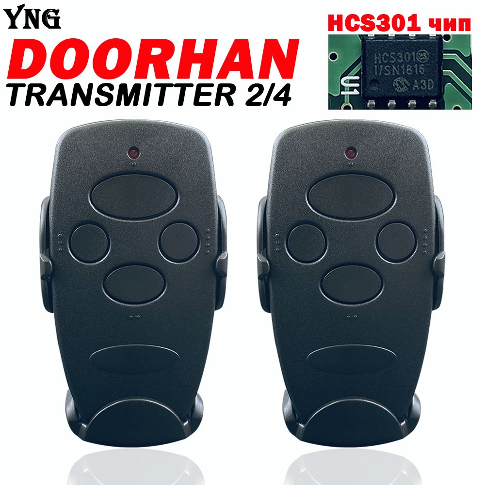 2pcs door transmitter door remote control original HCS301 chip 433mhz rotation transmitter 2 4 pro remote control for gate