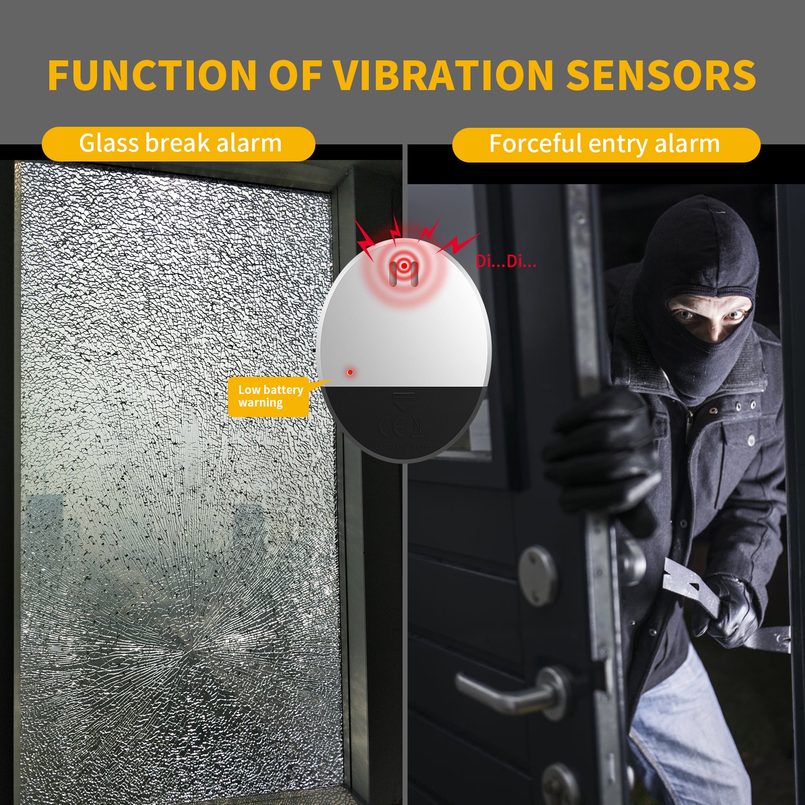 130DB High Decibel Door and Window Vibration Alarm Home Security Hotel Burglar Alarm