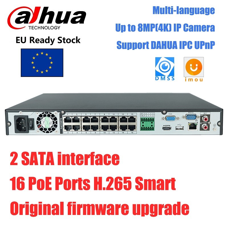 Dahua NVR4216-16P-4KS2/L NVR4232-16P-4KS2/L PoE NVR Pro Network Video Recorder 1U 16PoE 4K & H.265