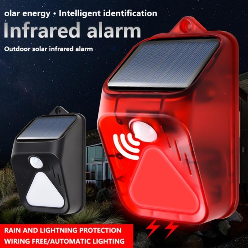 Solar LED human body induction lamp, waterproof outdoor patio pet automatic identification smart warning