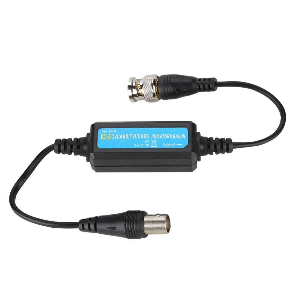 HD-TVI/CVI/AHD/CVBS Ground Loop Video Isolator Balun Coaxial BNC Male to Female for Camera