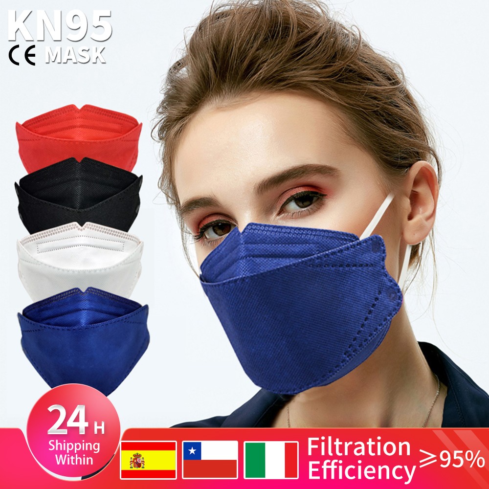 KN95 ffp2 Fish Mask Adult Cloth Face Mask KN95 Respirator Face Mask KN95 Face Mask Black Dust Mask Mascarillas