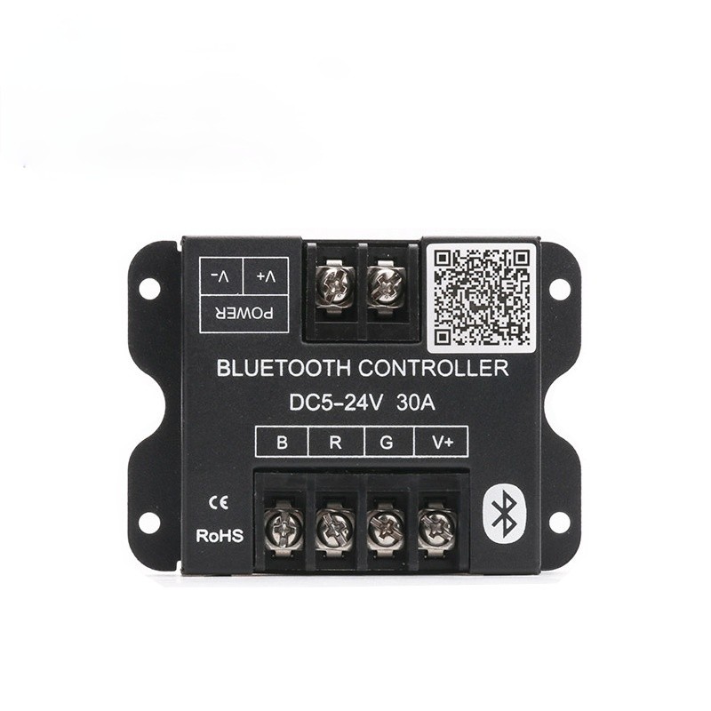 Mobile phone Android IOS APP Bluetooth RGB controller 30A 12V for LED light bar, wireless color changing RGB smart controller