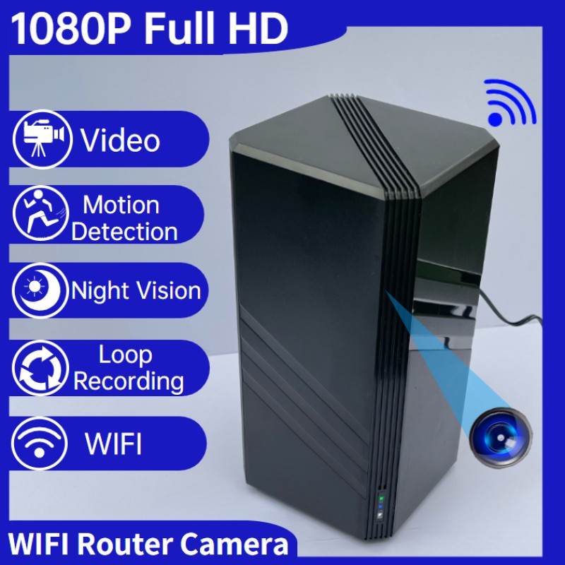 1080P Full HD Mini Camera WiFi Router Camera Night Vision Motion Detection Home Security Multifunctional Camera Router Cam