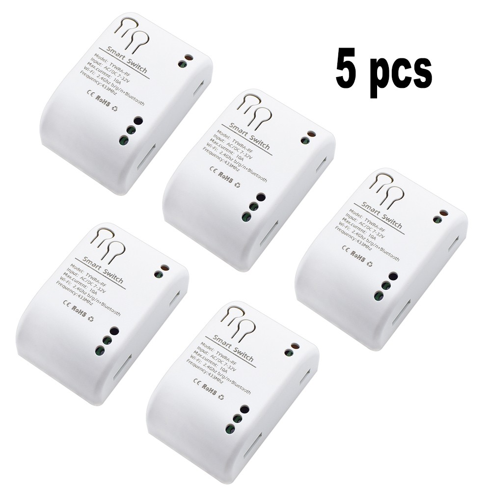 5pcs Smart Garage Door Opener Wireless Auto Open WIFI Relay Controller RF433MHz Tuya APP Remote Control Alexa Google Home