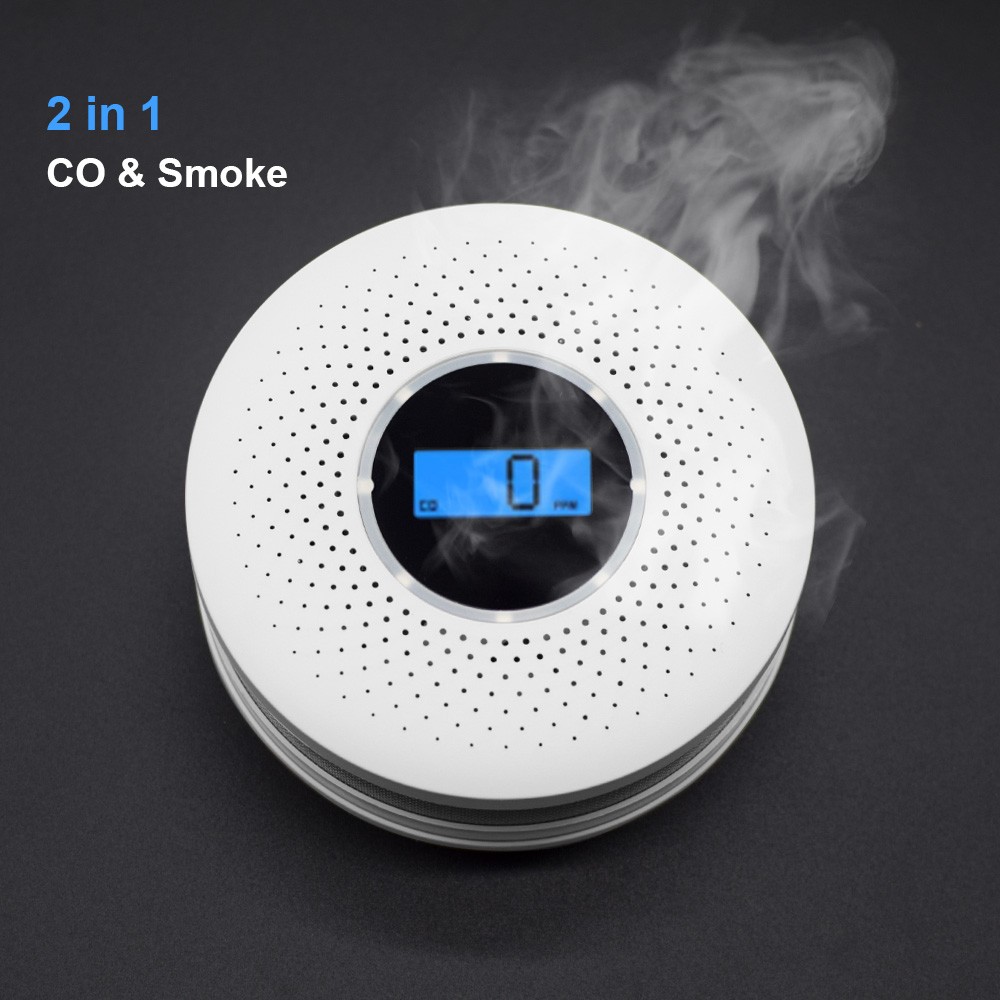 Combined Smoke Detector Carbon Carbon Monoxide Detector With Display , Smoke CO Sensor Alarm Detector 2 in 1 2021 New