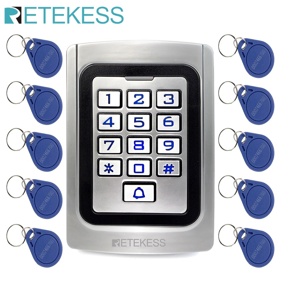 RETEKESS T-AC04 Keypad Door Access Control System IP68 Waterproof Metal Case Silicone Security Entry Door Reader RFID 125Khz EM