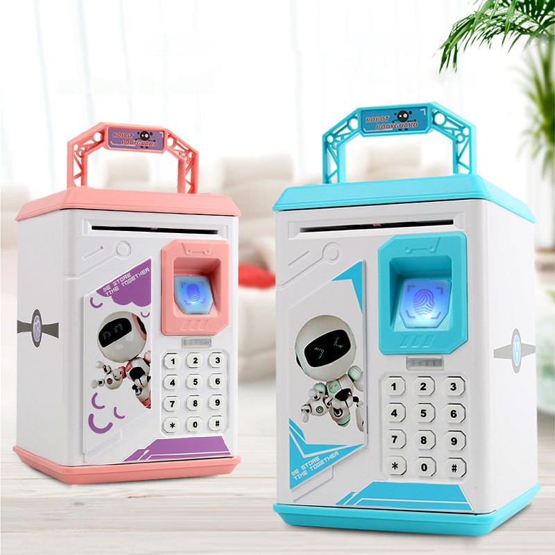 Electronic Piggy Bank ATM Password Money Box Cash Coins Saving Banks Safe Boxes Auto Scroll Paper Banknote Gift For Kids