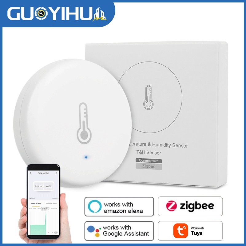 Tuya Smart Temperature Humidity Sensor Zigbee Indoor Real-time Monitor Thermometer Detector Smart Life Control For Alexa