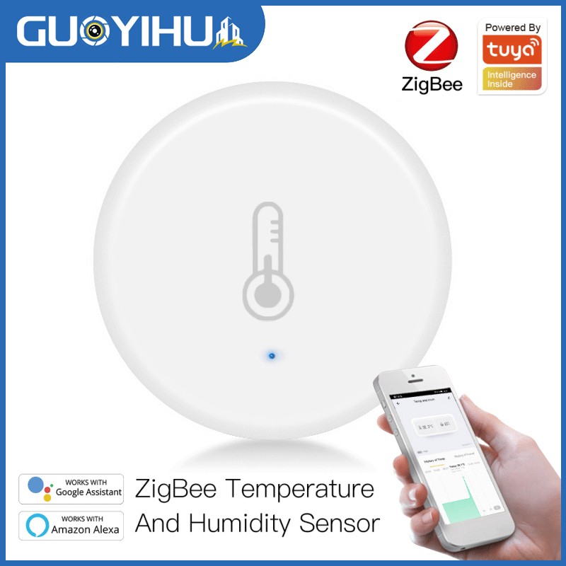 Tuya Smart Home Temperature Humidity Sensor Zigbee Indoor Real-time Monitor Thermometer Detector Smart Life Control For Alexa