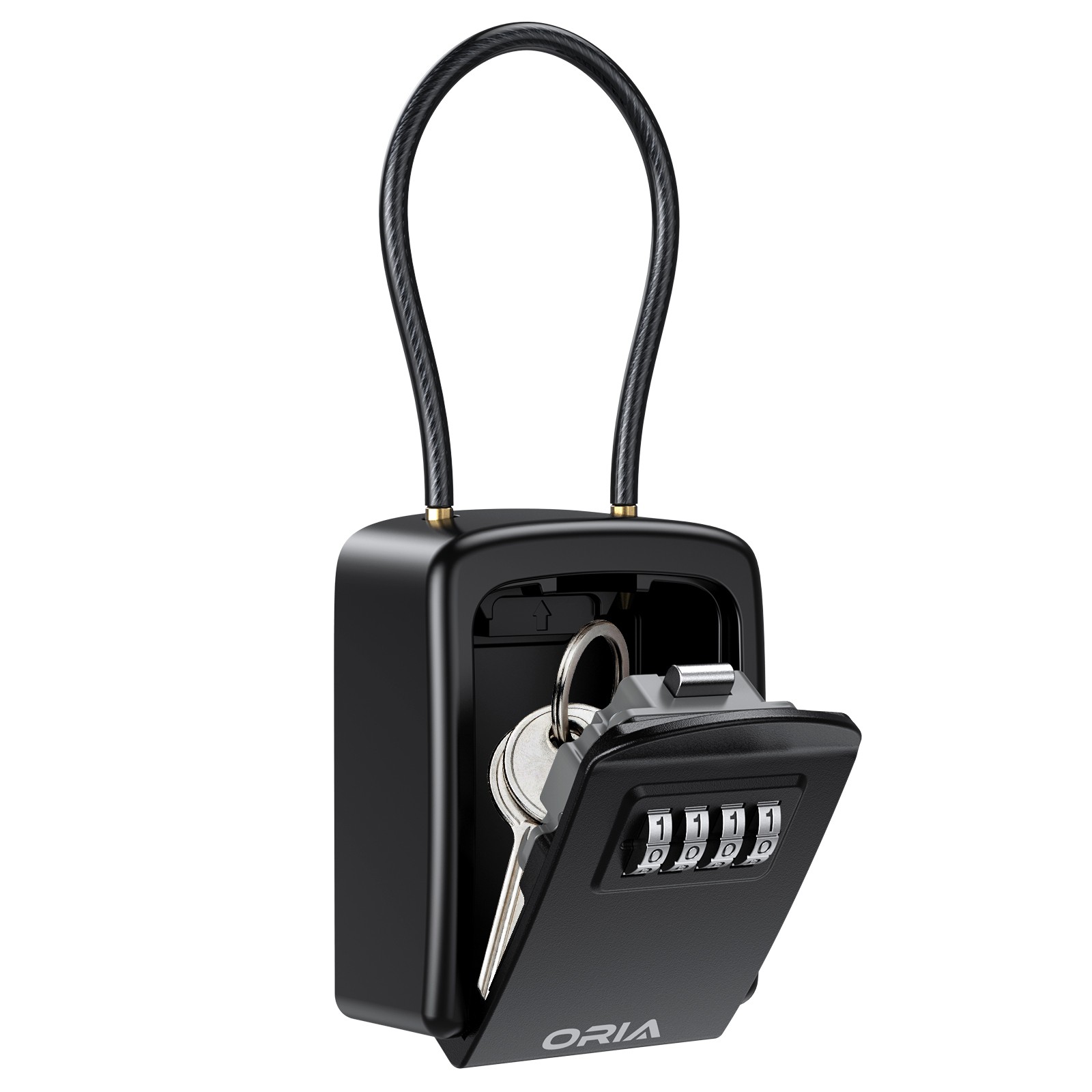 2022 ORIA Master Box Lock 4 Digit Combination Cabinet With Key Waterproof Key Box Lock With Removable Chain