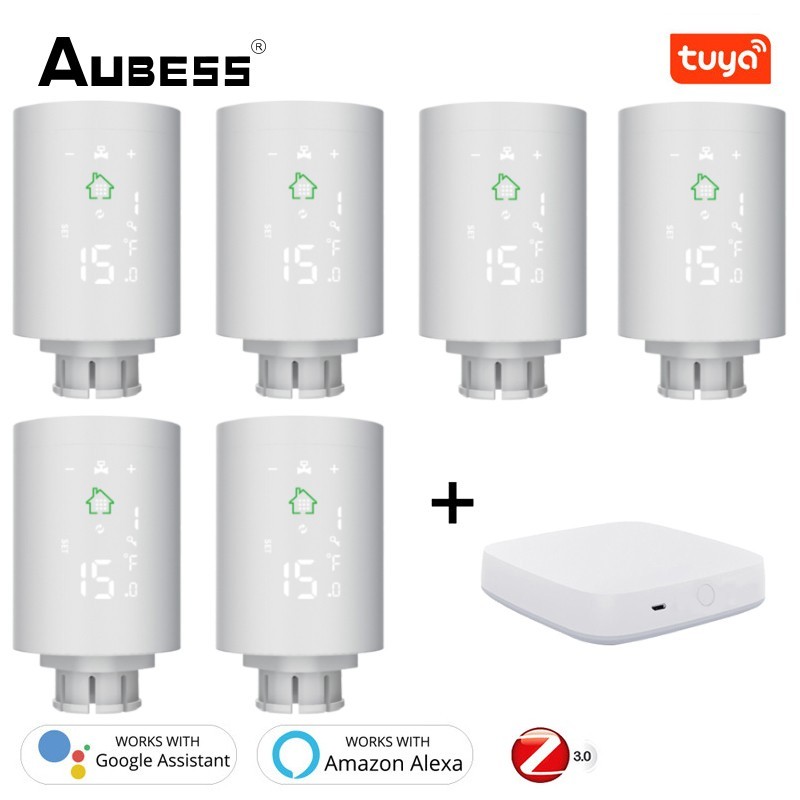 Tuya Smart Zigbee Coolant Actuator Programmable Thermal Radiator Valve Temperature Controller Support Alexa