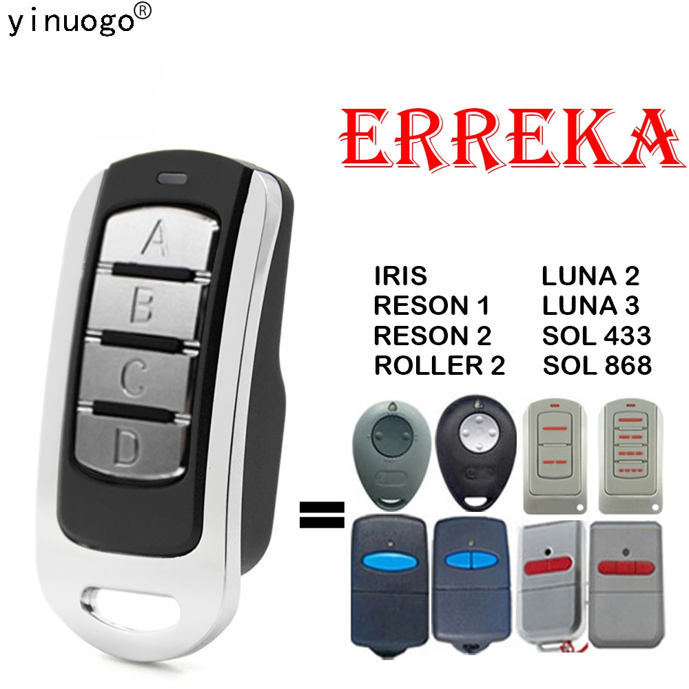 ERREKA Garage Door Remote Control ERREKA IRIS SOL VEGA 433 868 Luna 2 3 Rayson 1 Rayson 2 Roller 2 Remote Control