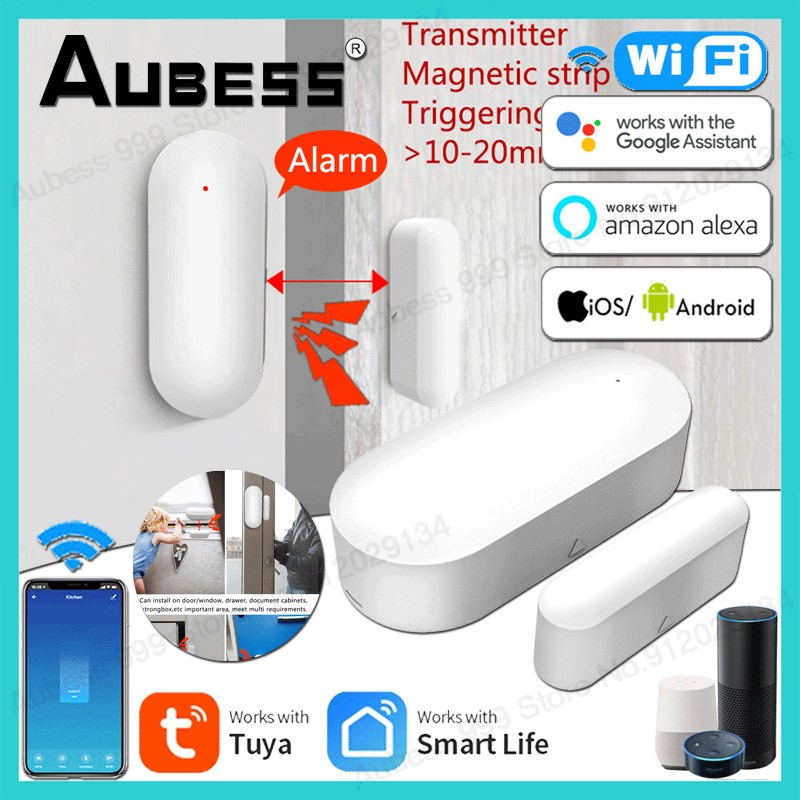 New Tuya Smart WiFi Door Sensor Door Open/Closed Detection Smart Home Life APP Home Security Compatible Work with Alexa Google