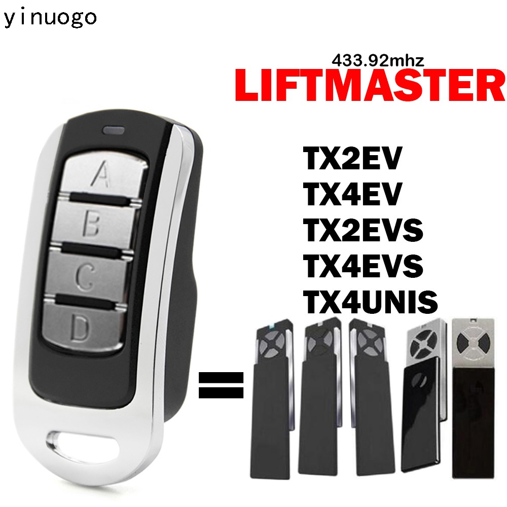 Liftmaster TX4UNIS فتحت باب مرآب بميزة التحكم عن بعد Liftmaster TX2EV TX4EV TX2EVS TX4EVS 433.92mhz رمز المتداول الارسال