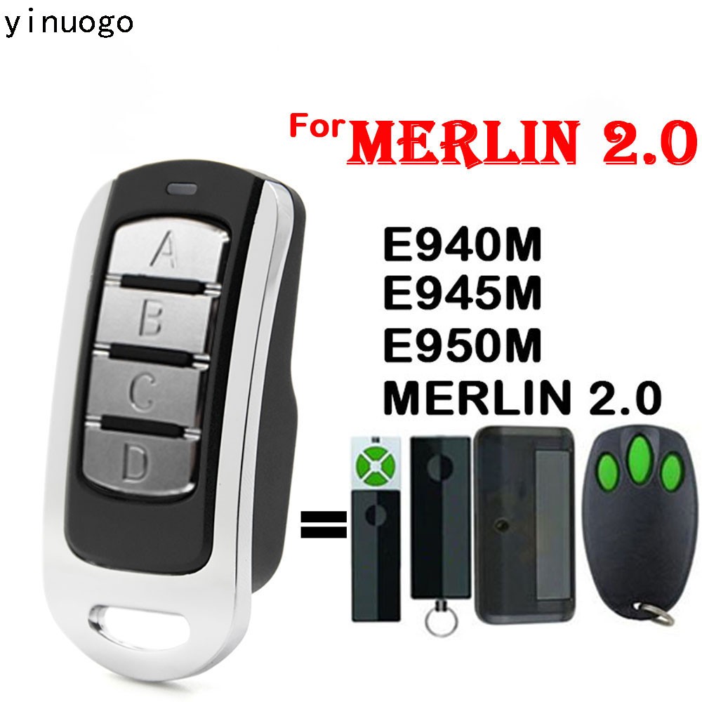 جهاز إرسال من أجل MERLIN E943 E945M E950 باب المرآب جهاز التحكم عن بعد استنساخ بوابة فتاحة MERLIN + 2.0 أمر باب المرآب 433MHz