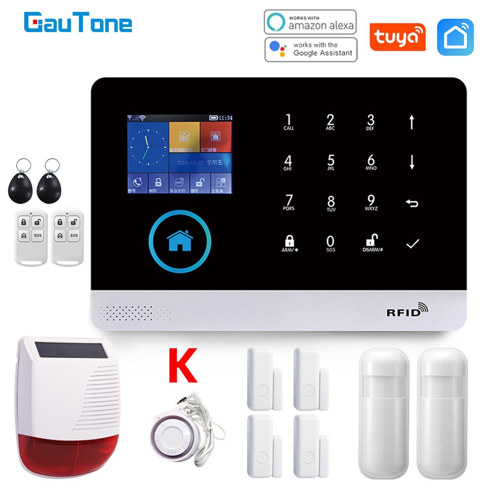 2022 Guton Smart Home WiFi GSM Alarm System for Home with Motion Sensor Siren Wireless Night Vision IP Camera Tuya Support