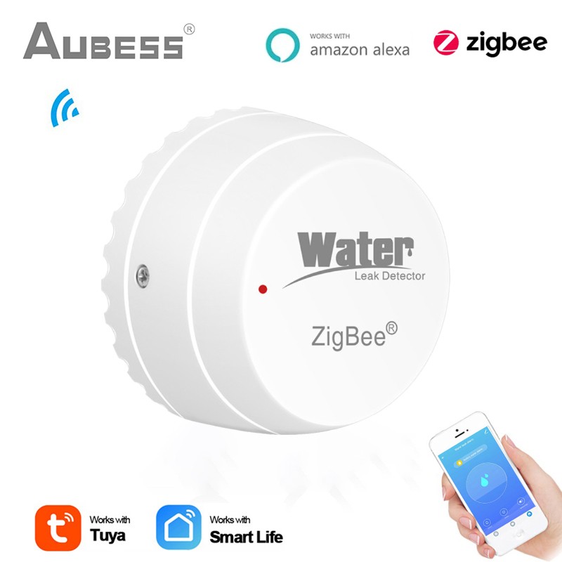 Tuya Home Alarm Zigbee Water Leak Alarm Sensor Water Leak Detector Smart Life App Flood Alert Overflow Security Alarm System