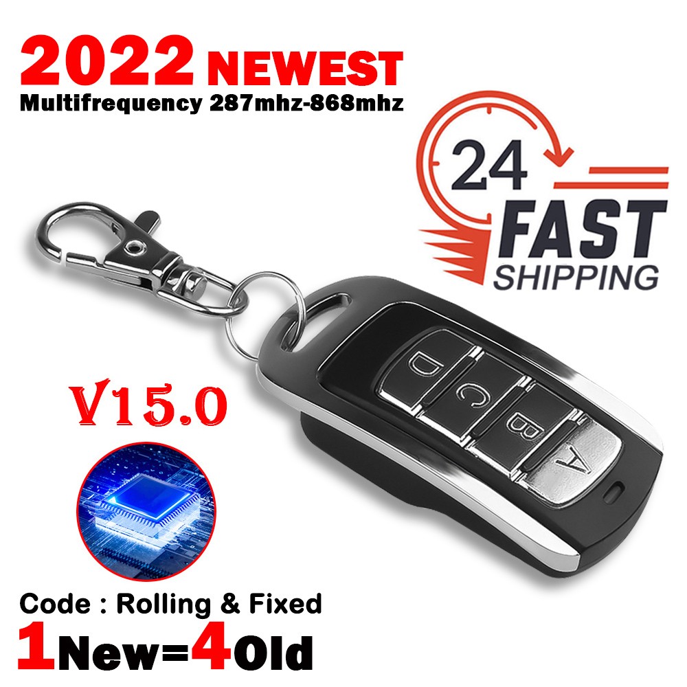 4 buttons universal garage remote 280mhz to 868mhz gate opener compatible multi brand garage door opener keychain for gate