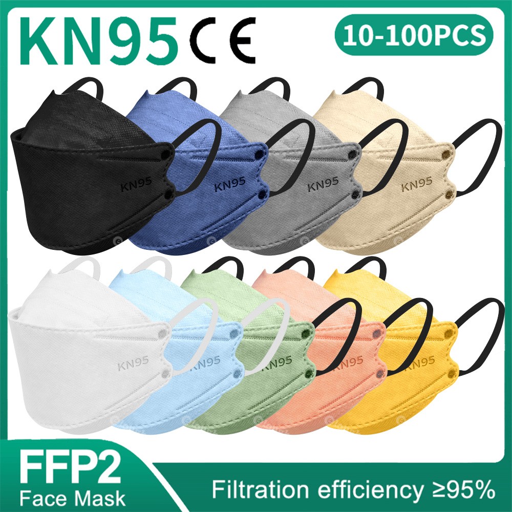 أقنعة كورية KN95 قناع FPP2 Masque FFP2 Mascarillas FFP2 قناع وجه للبالغين من homology ada قناع أسود 4 طبقات قناع واقي FFP2