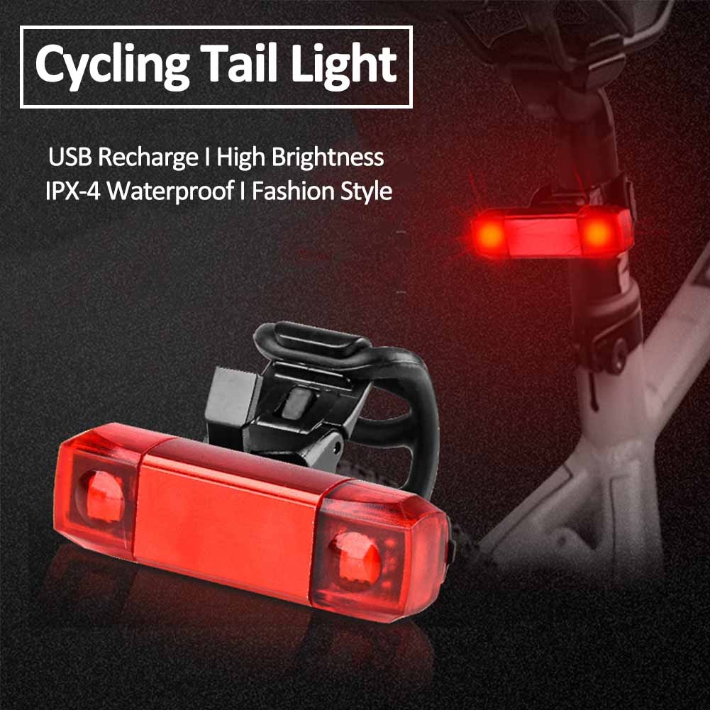 LED Mountain Bike Taillight USB Rechargeable Bike Tail Light Waterproof MTB Safety Warning Cycling Taillight Rear Lamp