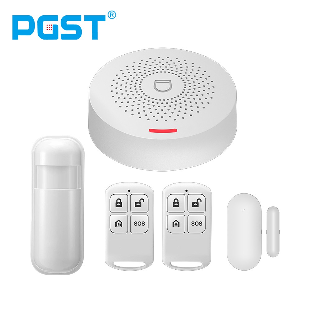 2022 PGST PW150 Tuya WiFi Wireless Home Alarm System Security Smart Home Burglar APP Control With PIR Motion Sensor