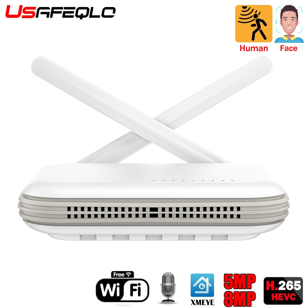 USAFEQLO H.265 3MP 5MP 8MP 4K HD 8CH واي فاي صغير NVR Xmeye iCsee واي فاي كاميرا ل CCTV الأمن واي فاي عدة 2.5CH HDD TF فتحة للبطاقات