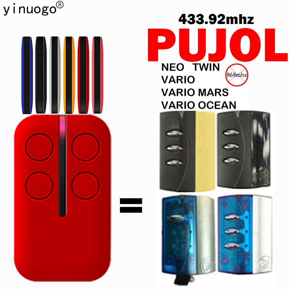 PUJOL 433MHz Garage Door Remote Control Compatible with PUJOL NEO Twin Vario Mars Oceano Remote Control Door Opener 433.92mhz