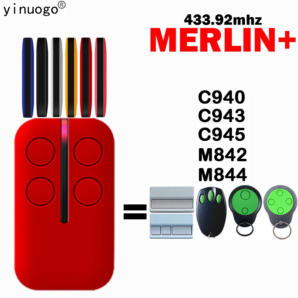 Merlin + C940 C943 C945 M842 M844 433.92mhz Garage Door Remote Control Replacement Door Opener Remote Control 433MHz