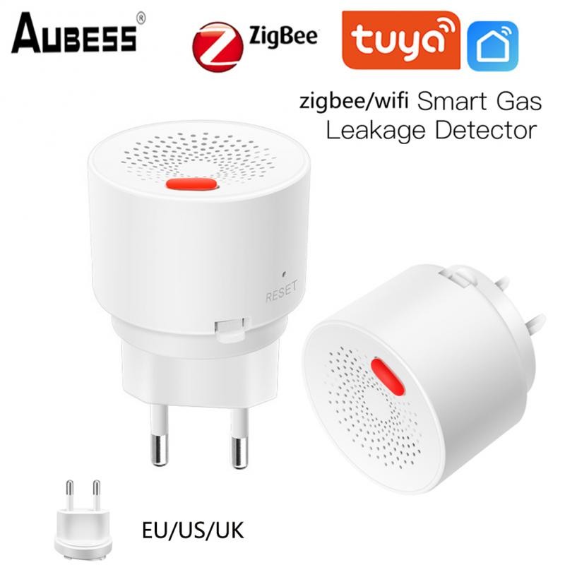 Tuya Zigbee/Wifi Natural Gas Sensor Combustible Household Smart LPG Gas Alarm Detector Leakage Sensor Fire Safety Smart Home