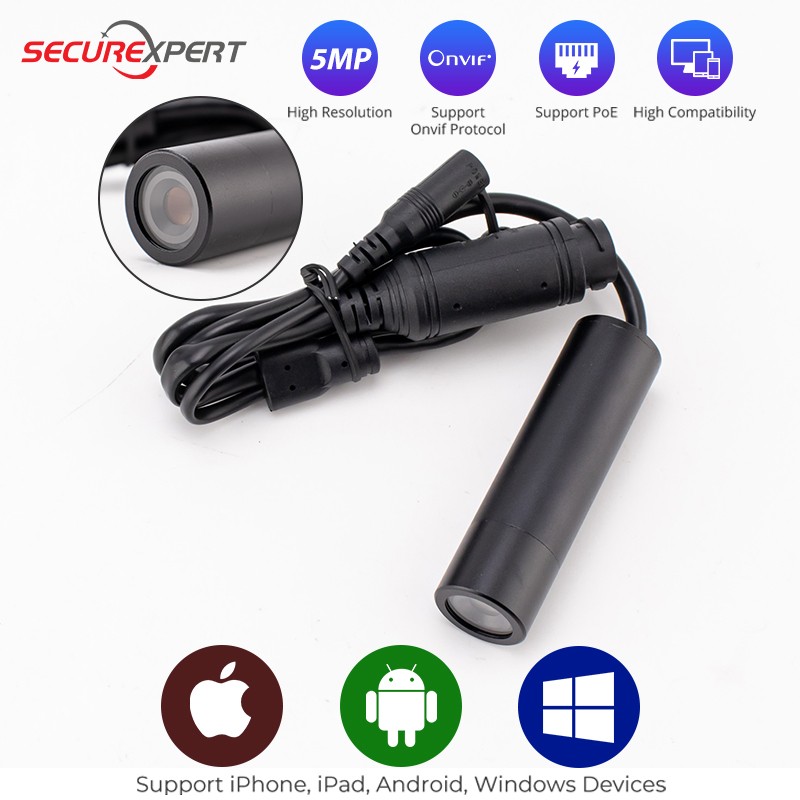 Petah 5MP Mini Bullet Camera Surveillance IP Camera Home Security Protection CCTV Camera With POE Input