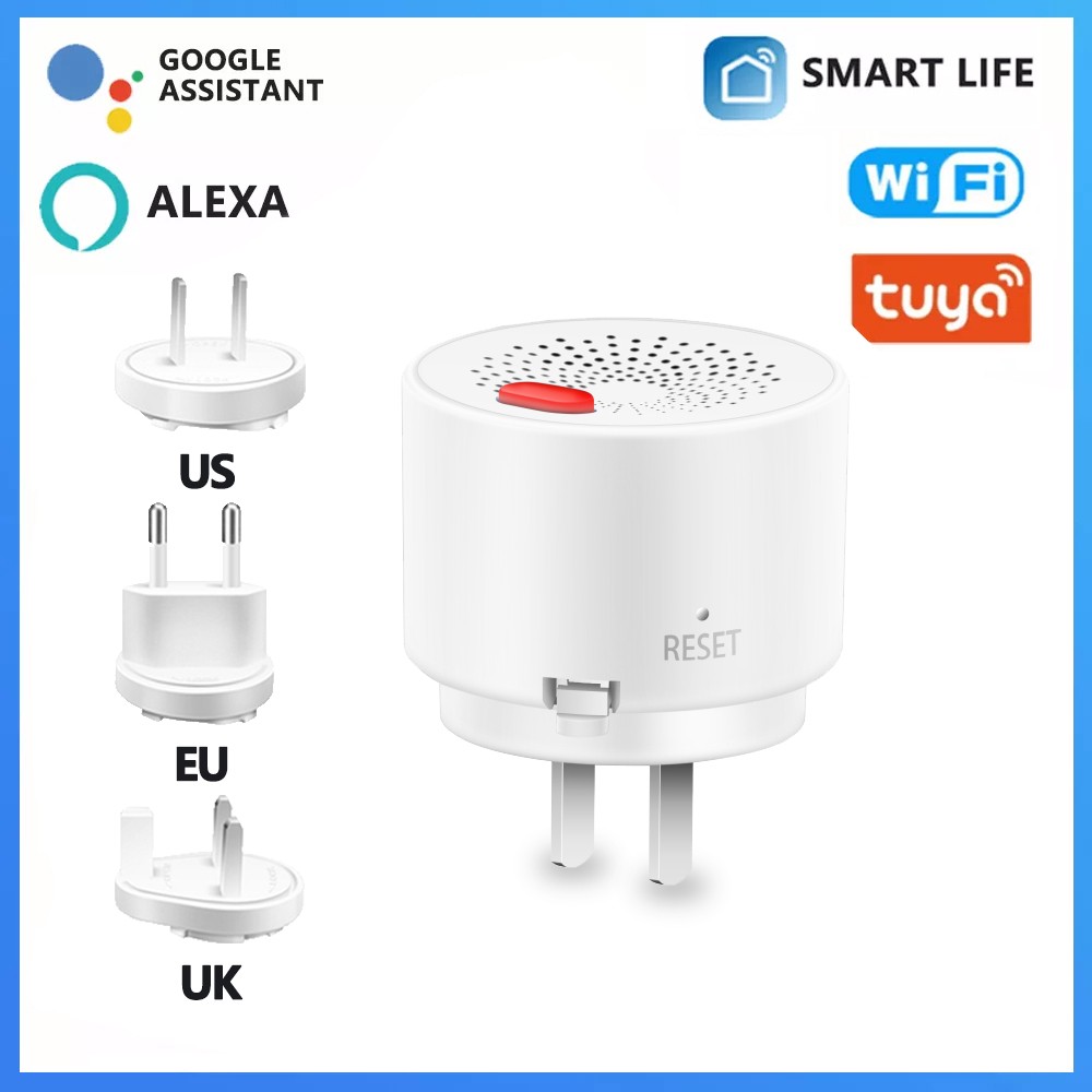 Tuya Wifi Smart Gas Leak Detector Natural Gas Safety Alarm Sensor Warning Leakage Sensor fire Safety EU US UK Plug Smart Home