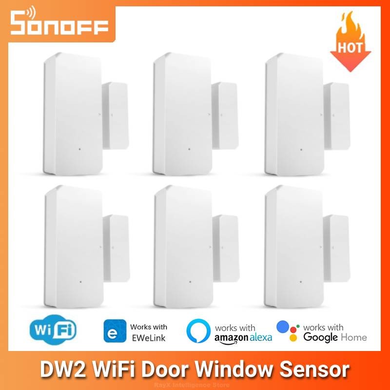 SONOFF DW2 Wifi Magnetic Window Door Sensor Open/Closed Smart Home eWeLink Remote Alerts Notification Security Alarm