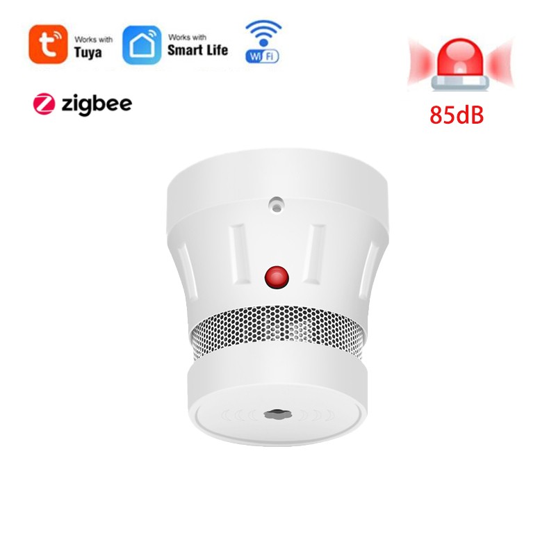 Tuya WiFi Smoke Alarm Detector Fire Protection Zigbee Optional Fireproof Device Smokehouse Kitchen Safety Firefighter for Home