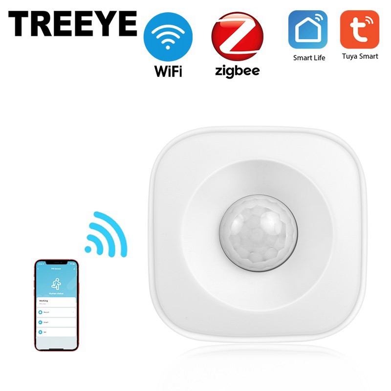 2022 TREEYE WiFi Human Body Sensor Wireless Smart Body Motion PIR Motion Sensor Zigbee Use With Tuya Gateway Smart Life App