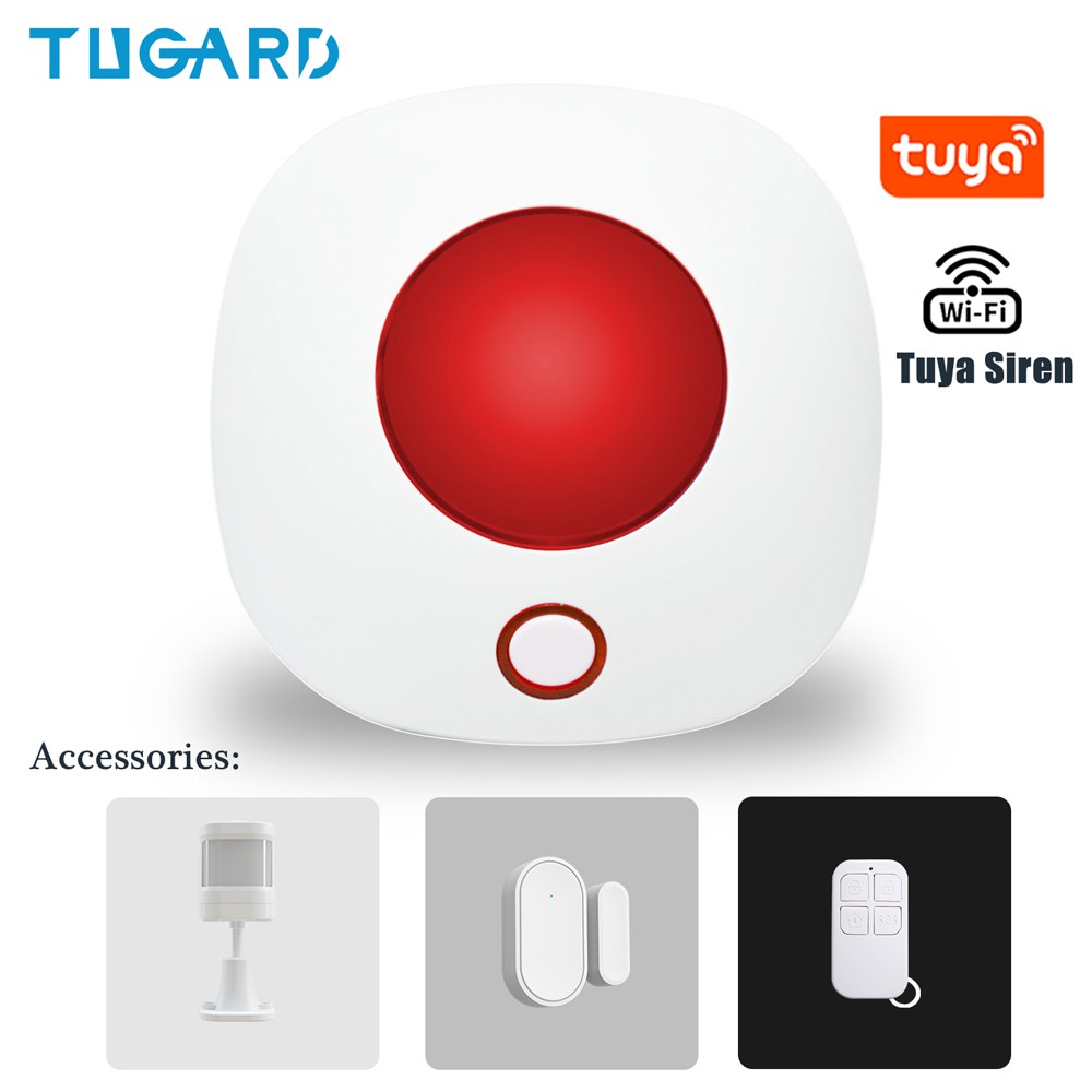 2022 TUGARD SN10+ SN11 Tuya Wireless Siren 433MHz Strobe Siren Alarm Horn 110dB Light Siren For Home Security Burglar Alarm