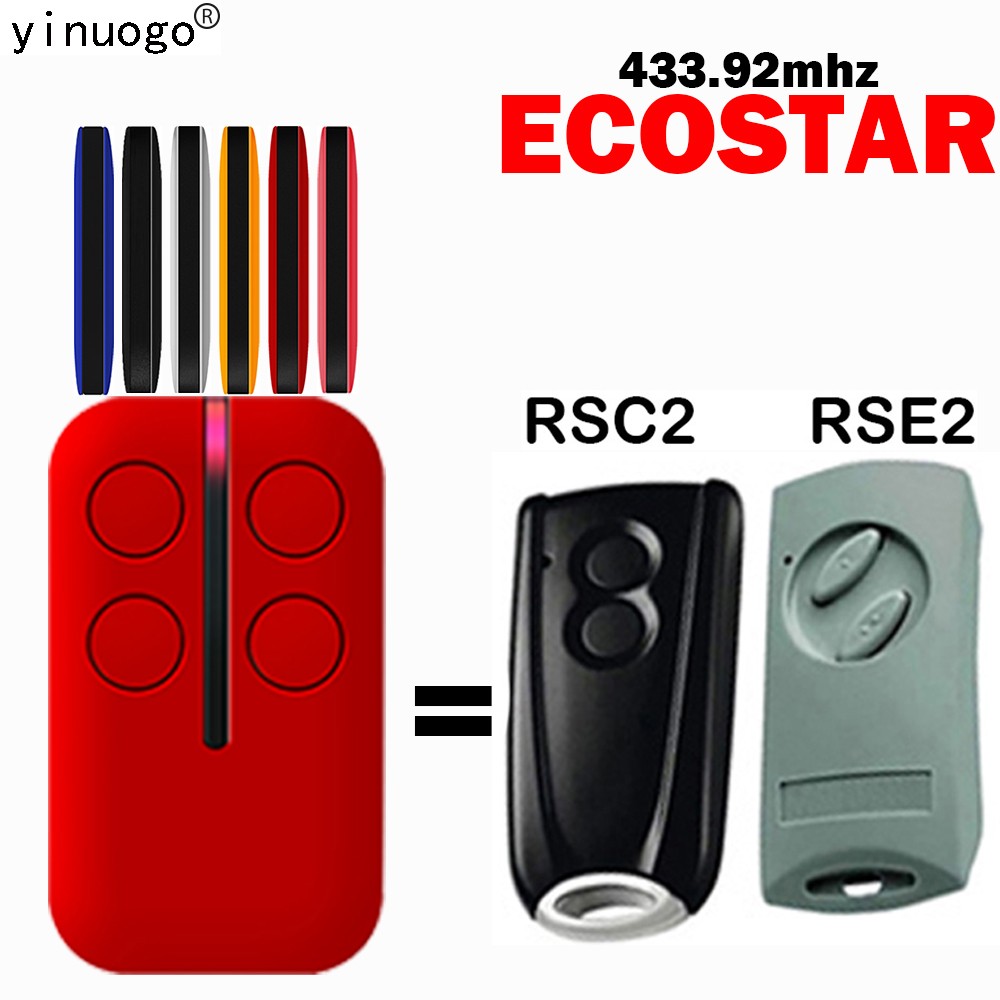 ECOSTAR RSE2 RSC2 433.92MHz Garage Door Remote Control Replacement ECOSTAR Remote Control Door Opener Wireless Transmitter Key