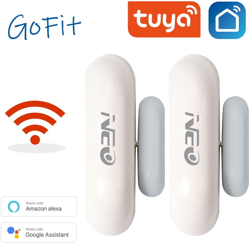 Tuya WiFi Door Sensor, Smart Door Open/Closed Detector, Smart Life APP WiFi Window Sensor Home Alarm Work with Alexa, Google Home